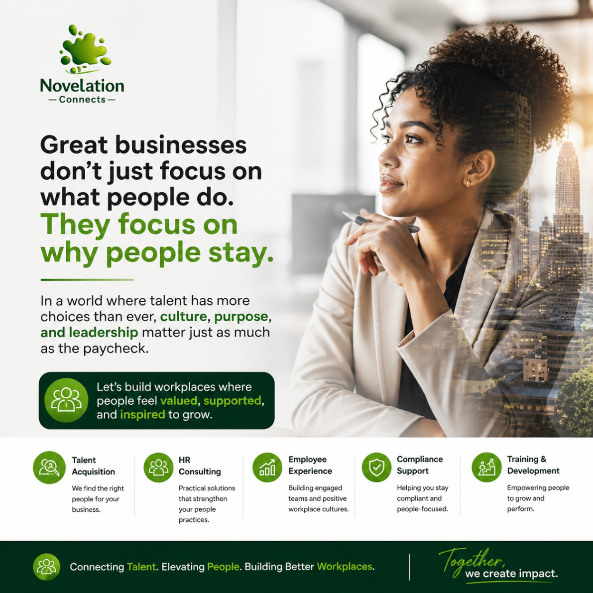 Novelation Connects artwork about culture, purpose, leadership, and employee retention
